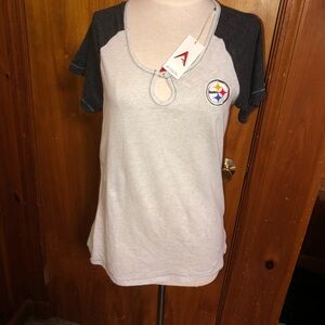 NWT Women nfl Pittsburgh Steelers gray top shirt L